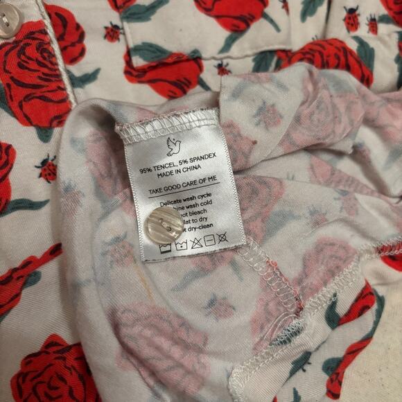 In My Sundays Rose Ladybug Tencel Pajama Set XS Long Sleeve Top Pants Soft98 - Picture 5 of 9